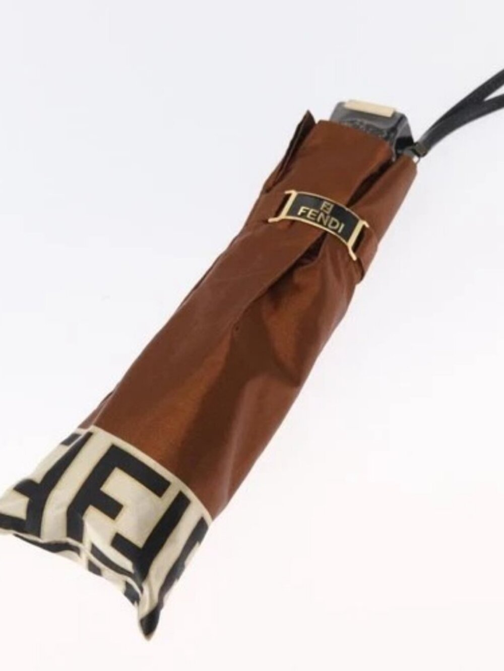 FENDI Zucca Canvas Umbrella Nylon Brown Black - Picture 16 of 16